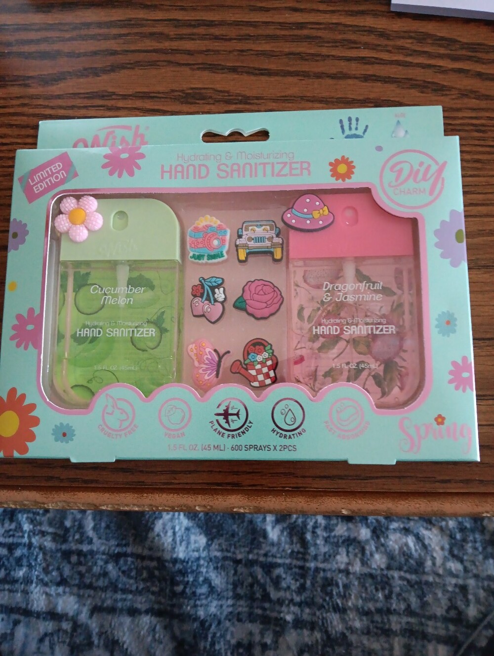 Wish Pink & Green Hand Sanitizer Duo with Decorative Charms